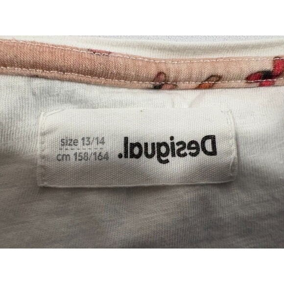 Desigual 'COPENHAGUE' Graphic Print Floral Cotton Tee T-shirt Girls Sz 13/14 - Picture 5 of 12